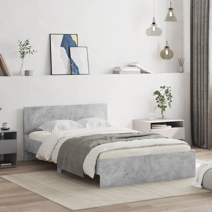 Bedframe Met Hoofdeinde Betongrijs 135 x 190 cm
