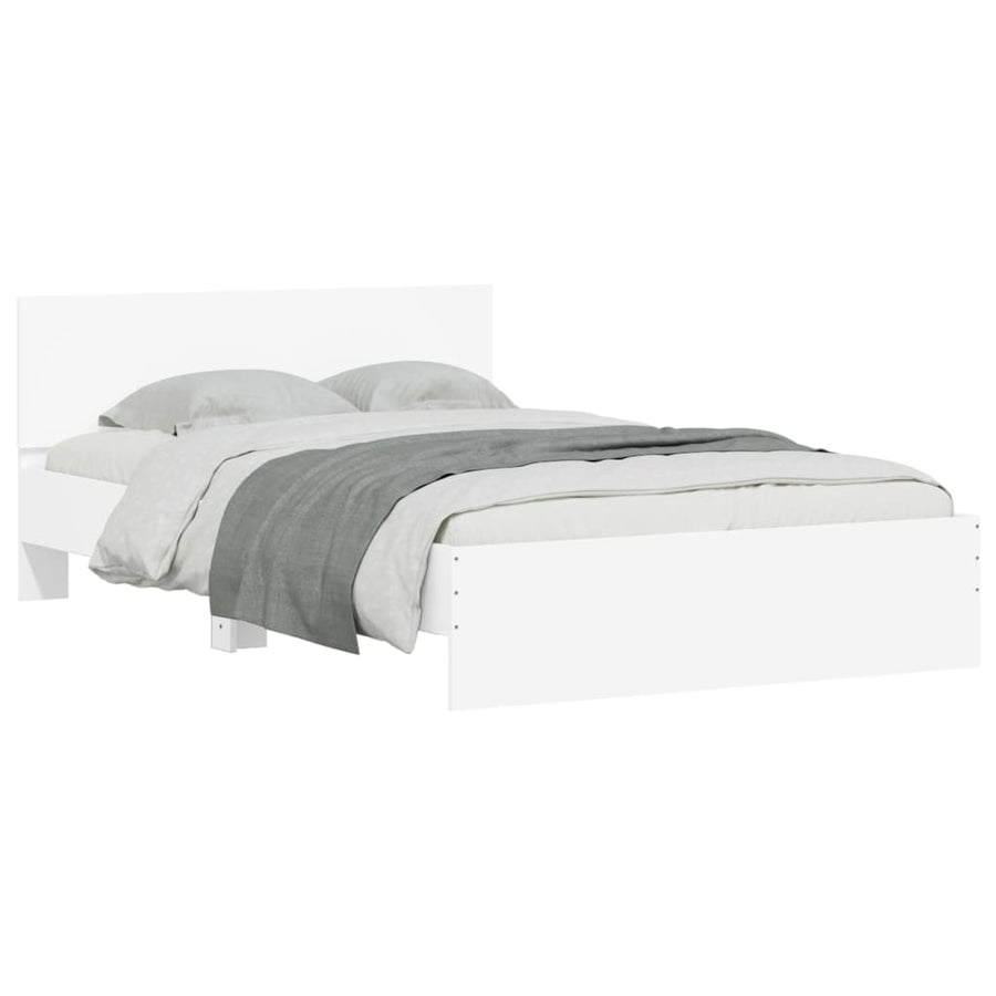 Bedframe met hoofdeinde wit 120x190 cm