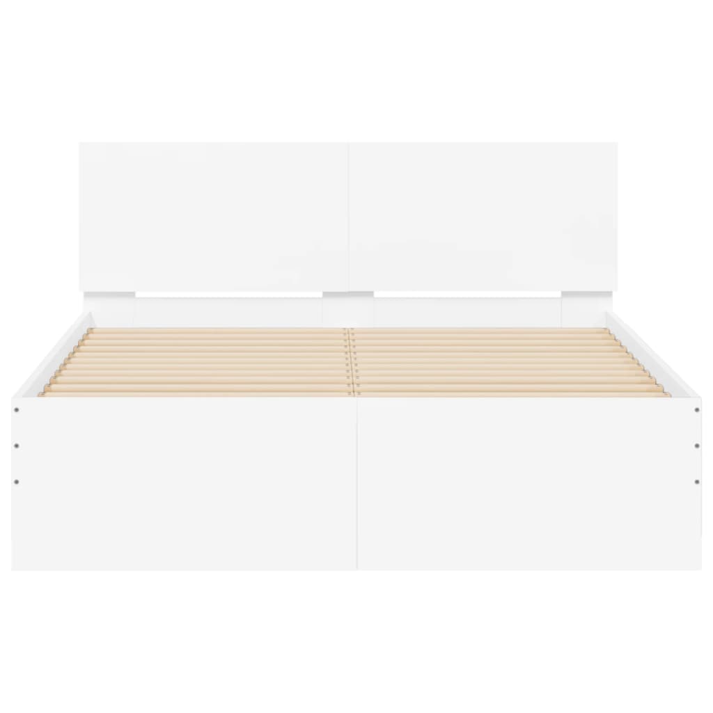 Bedframe met hoofdeinde wit 120x190 cm