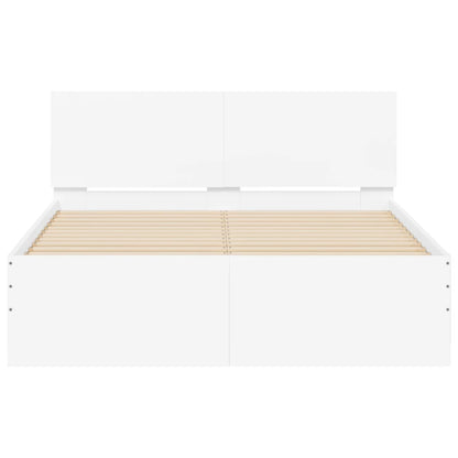 Bedframe met hoofdeinde wit 120x190 cm