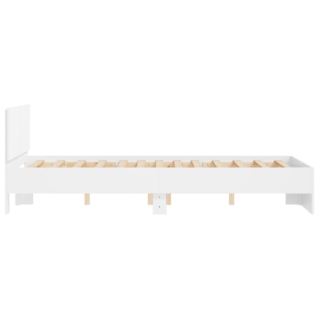 Bedframe met hoofdeinde wit 120x190 cm