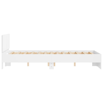 Bedframe met hoofdeinde wit 120x190 cm