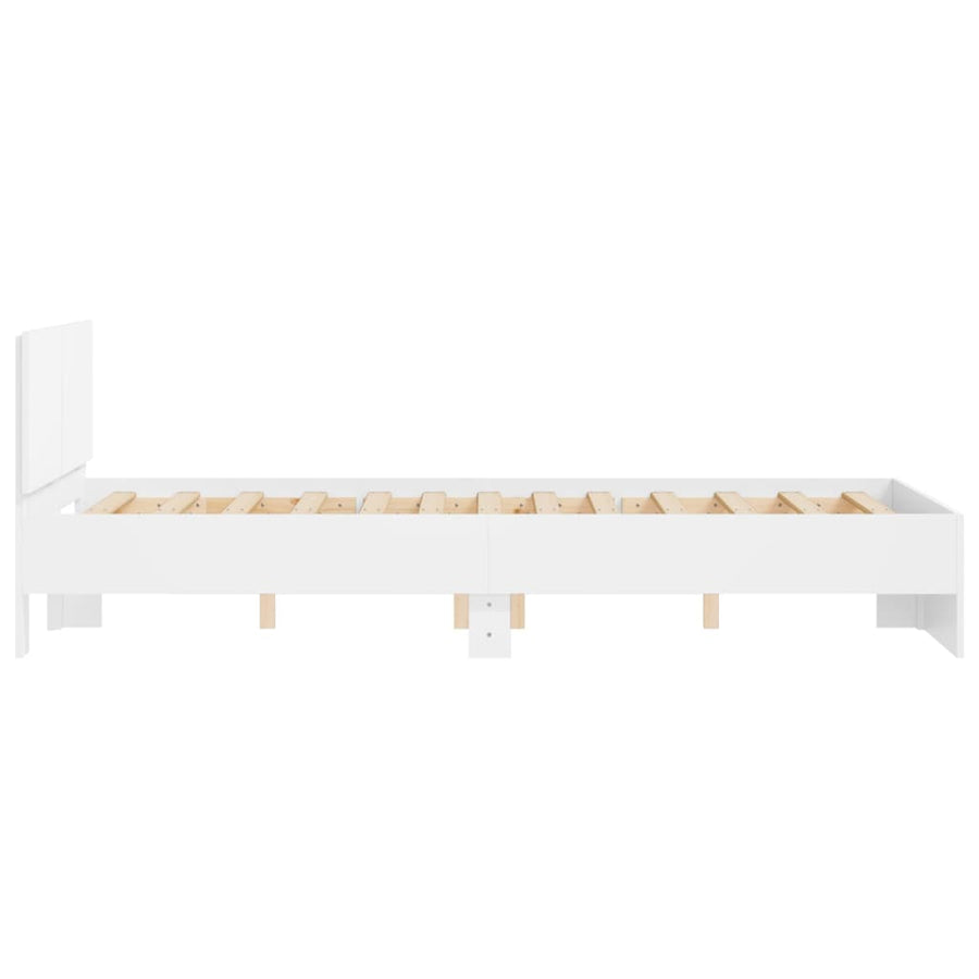 Bedframe met hoofdeinde wit 120x190 cm