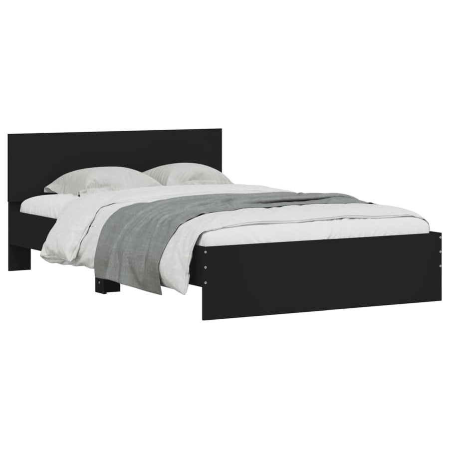 Bedframe met hoofdeinde zwart 120x190 cm