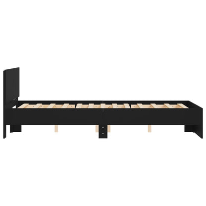Bedframe met hoofdeinde zwart 120x190 cm