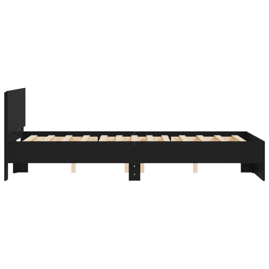 Bedframe met hoofdeinde zwart 120x190 cm