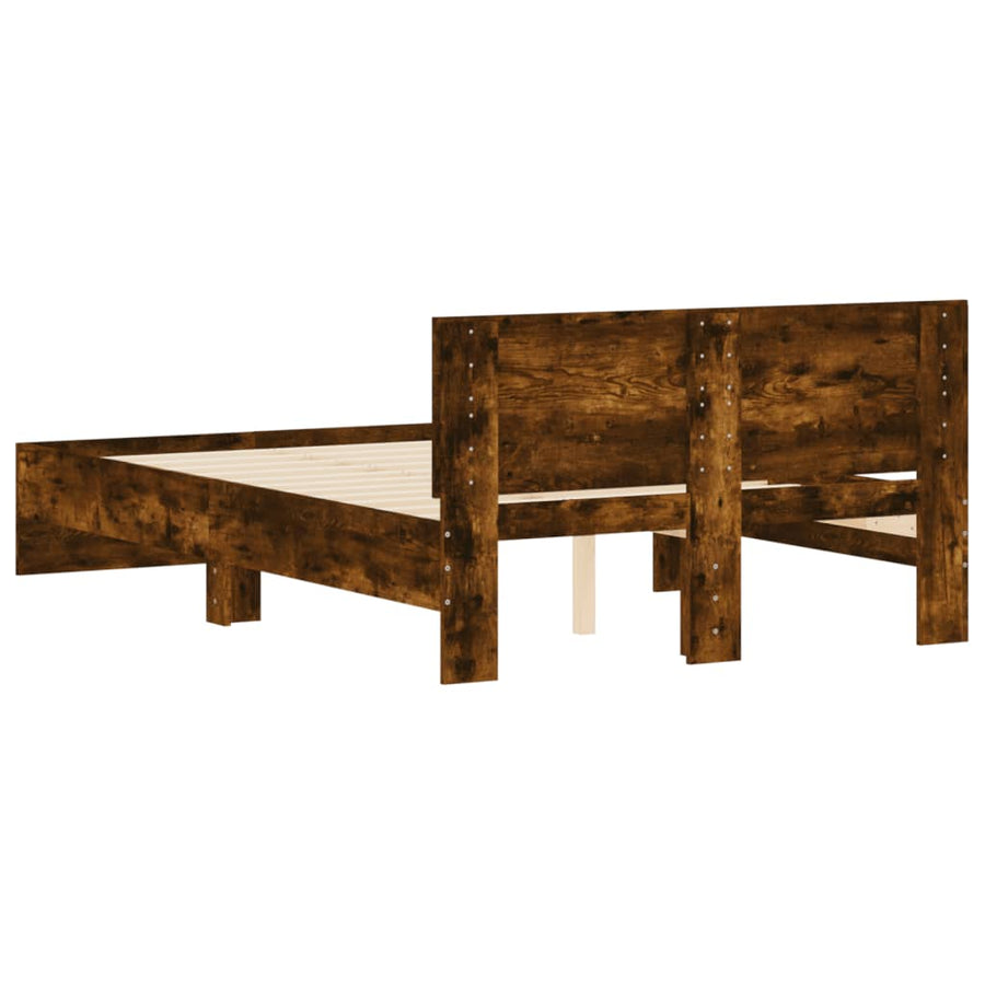 Bedframe met hoofdeinde gerookt eikenkleurig 120x190 cm