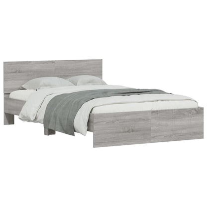 Bedframe met hoofdeinde grijs sonoma eikenkleurig 120x190 cm