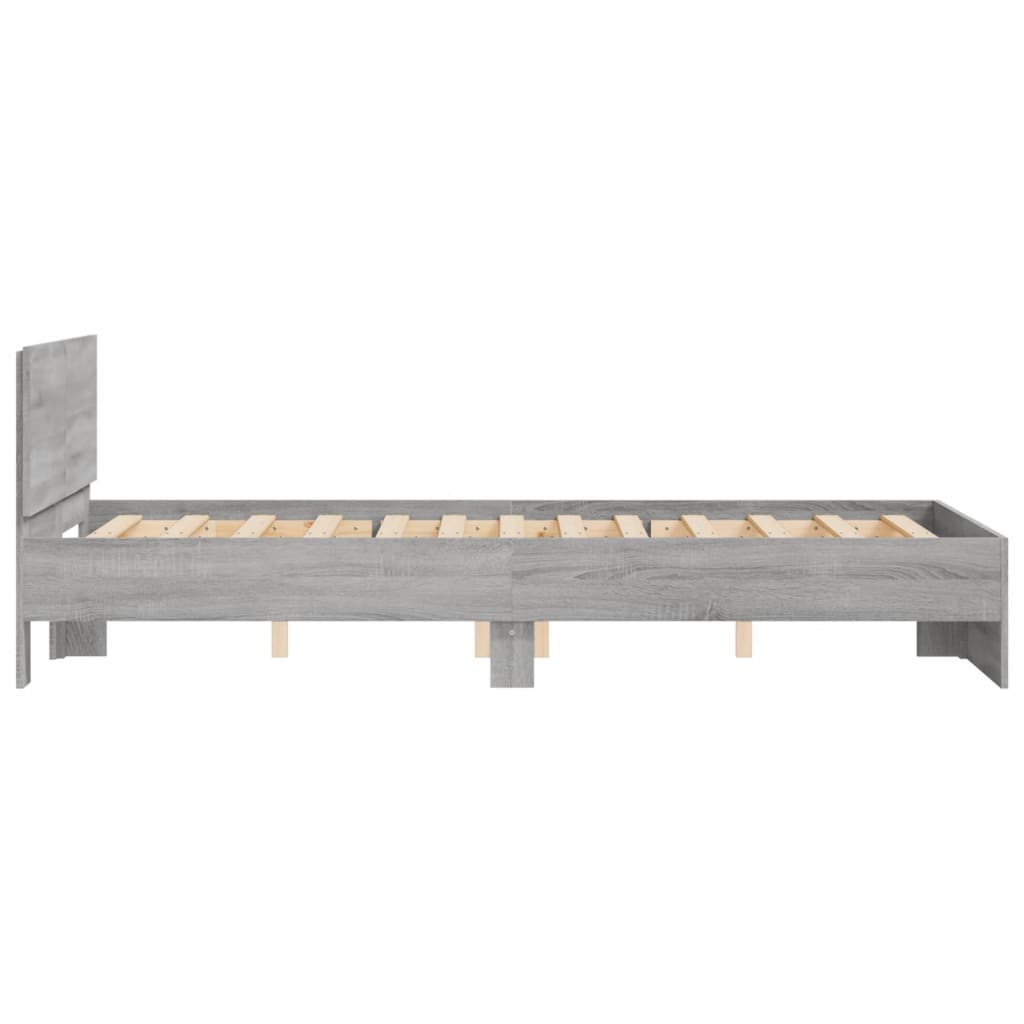 Bedframe met hoofdeinde grijs sonoma eikenkleurig 120x190 cm