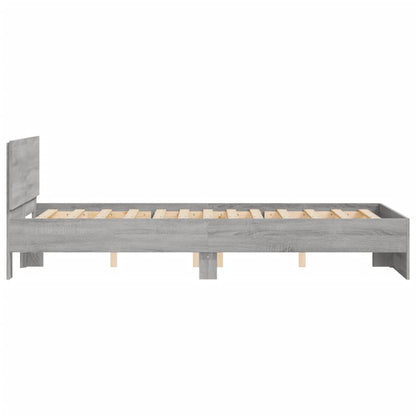 Bedframe met hoofdeinde grijs sonoma eikenkleurig 120x190 cm
