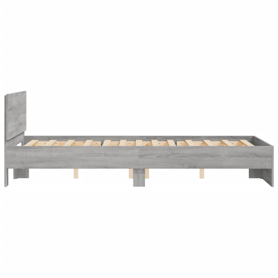 Bedframe met hoofdeinde grijs sonoma eikenkleurig 120x190 cm