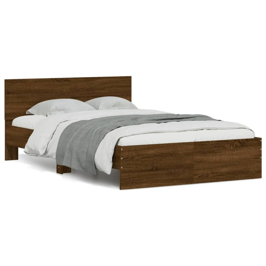 Bedframe met hoofdeinde bruin eikenkleurig 120x190 cm