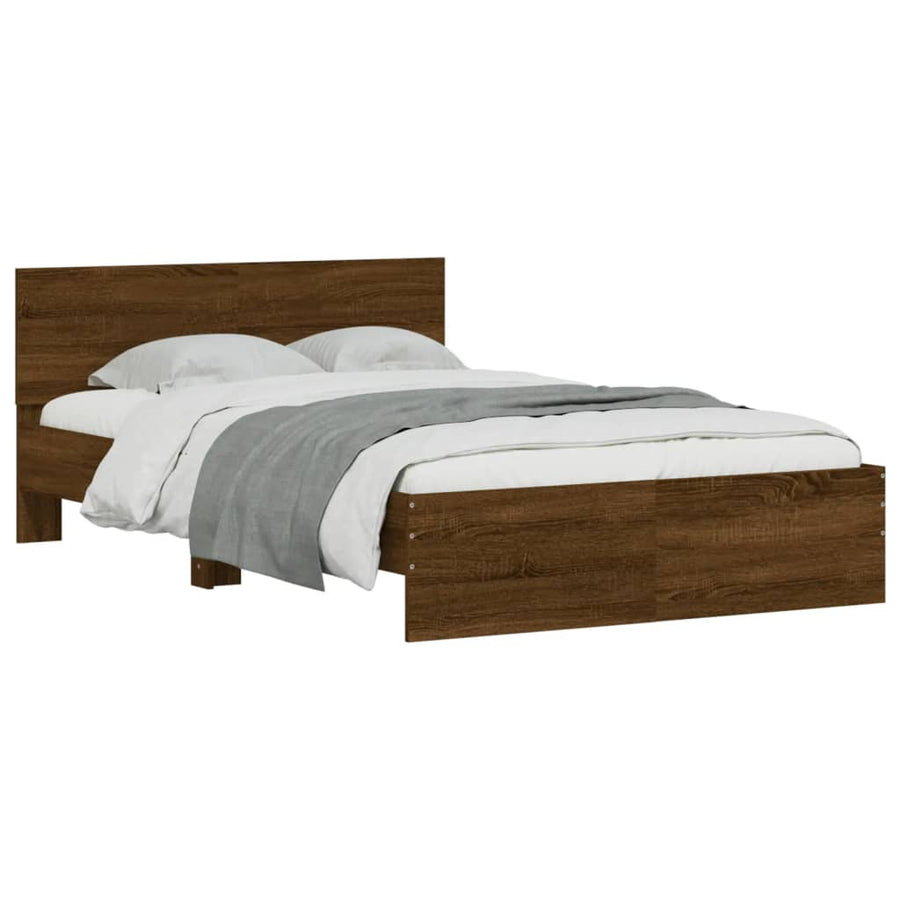 Bedframe met hoofdeinde bruin eikenkleurig 120x190 cm
