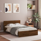 Bedframe 120x190 cm bruin eikenkleur met hoofdeinde