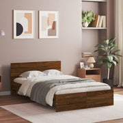 Bedframe 120x190 cm bruin eikenkleur met hoofdeinde