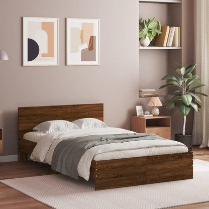 Bedframe met hoofdeinde bruin eikenkleurig 120x190 cm