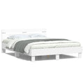Bedframe met hoofdeinde en LED wit 150x200 cm
