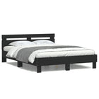 Bedframe 150x200 cm zwart met LED