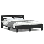 Bedframe 150x200 cm zwart met LED