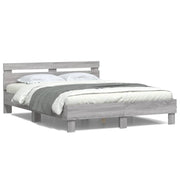 Bedframe 150x200 cm grijs sonoma eiken met LED hoofdeinde