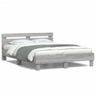 Bedframe 140x200 cm grijs sonoma eiken met LED hoofdeinde
