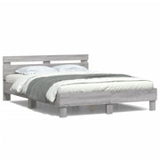 Bedframe 140x200 cm grijs sonoma eiken met LED hoofdeinde