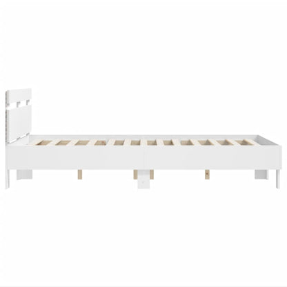 Bedframe met hoofdeinde en LED wit 120x200 cm