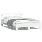Bedframe 135x190 cm wit met LED hoofdeinde