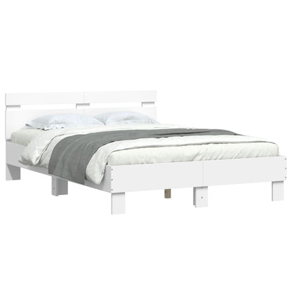 Bedframe met hoofdeinde en LED wit 120x190 cm