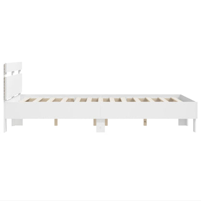 Bedframe met hoofdeinde en LED wit 120x190 cm