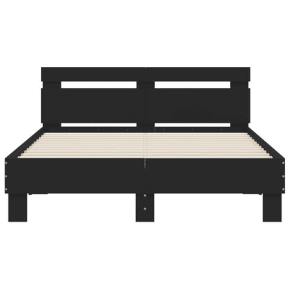 Bedframe Met Hoofdeinde En Led Zwart 120 x 190 cm