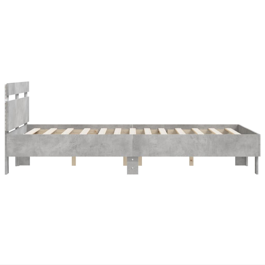 Bedframe Met Hoofdeinde En Led Betongrijs 120 x 190 cm