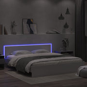 Bedframe 200x200 cm wit met LED hoofdeinde