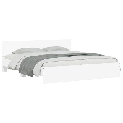 Bedframe met hoofdeinde en LED wit 180x200 cm