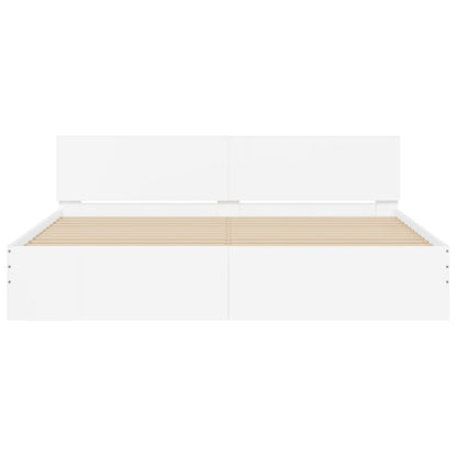 Bedframe met hoofdeinde en LED wit 180x200 cm