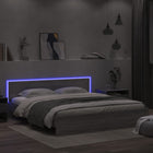 Bedframe met hoofdeinde en LED-licht grijs sonoma 180x200 cm