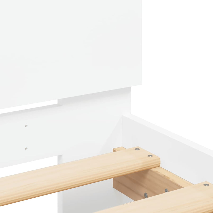 Bedframe met hoofdeinde en LED-verlichting wit 160x200 cm 160 x 200 cm Wit