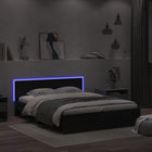 Bedframe met hoofdeinde en LED-verlichting zwart 160x200 cm 160 x 200 cm Zwart