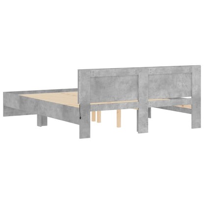 Bedframe met hoofdeinde en LED-licht betongrijs 160x200 cm 160 x 200 cm Betongrijs