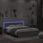 Bedframe met hoofdeinde en LED-licht grijs sonoma 160x200 cm 160 x 200 cm Grijs sonoma