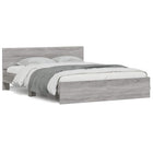 Bed frame with headboard and LED grey Sonoma oak 150x200 cm