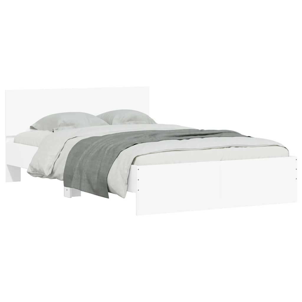 Bedframe met hoofdeinde en LED wit 140x200 cm