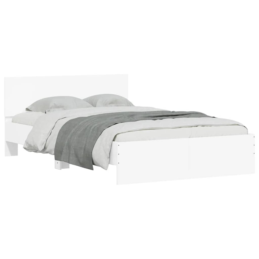 Bedframe met hoofdeinde en LED wit 140x200 cm