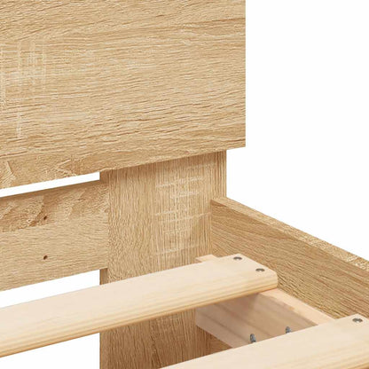 Bedframe met hoofdeinde en LED sonoma eikenkleurig 140x200 cm