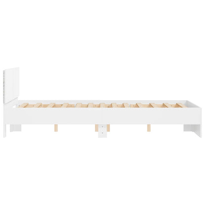 Bedframe met hoofdeinde en LED wit 120x200 cm