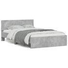 Bedframe 120x200 cm betongrijs met LED hoofdeinde