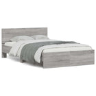 Bed frame with headboard and LED grey Sonoma oak 120x200 cm