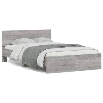 Bedframe met hoofdeinde en LED grijs sonoma eiken 120x200 cm