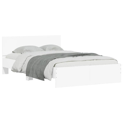Bedframe met hoofdeinde en LED wit 140x190 cm
