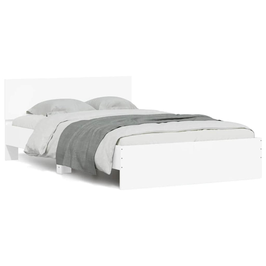 Bedframe met hoofdeinde en LED wit 140x190 cm
